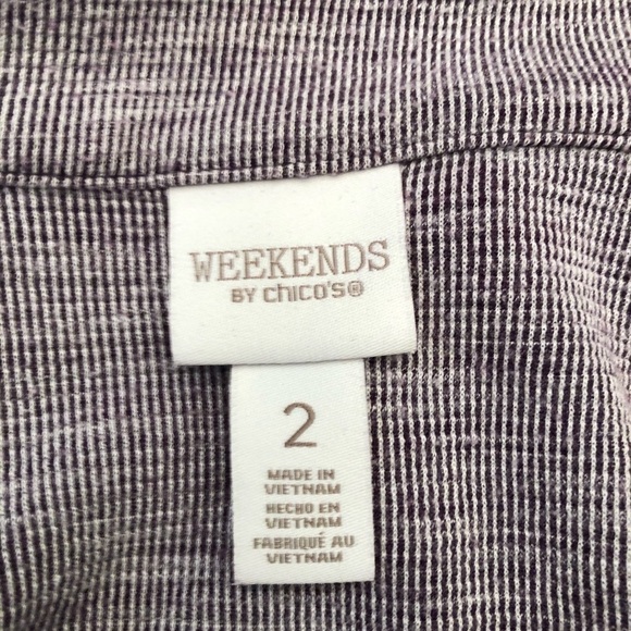 Weekends by Chicos Purple Spacedye Full Zip Jacket Size 2 Large - Picture 7 of 16